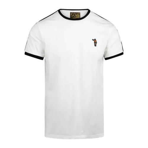 Cruyff Nederland Dos Rayas Ringer T-Shirt - Wit