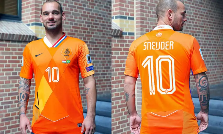 Het Wesley Sneijder Nederlands Elftal mashup voetbalshirt 2003-2018