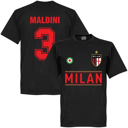 AC Milan Maldini team t-shirt - Zwart