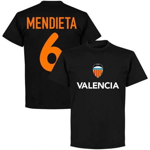 Valencia Retro Team T-Shirt Mendieta - Zwart