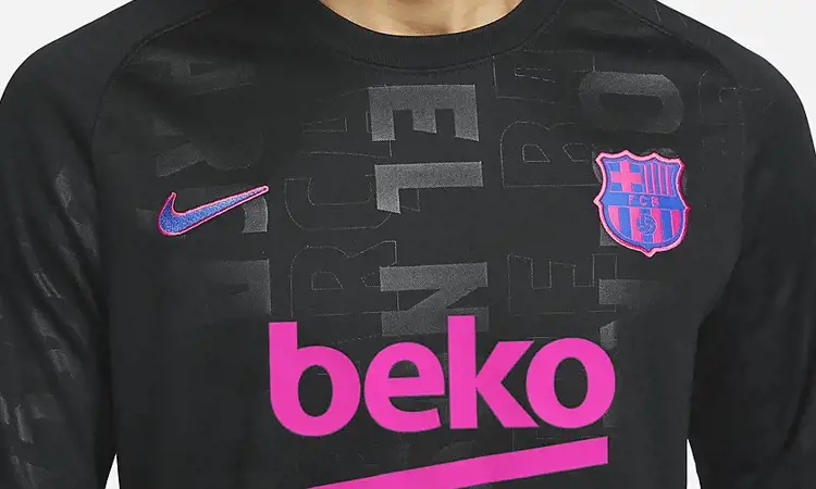 Zwart/roze FC Barcelona trainingsshirts 2021-2022