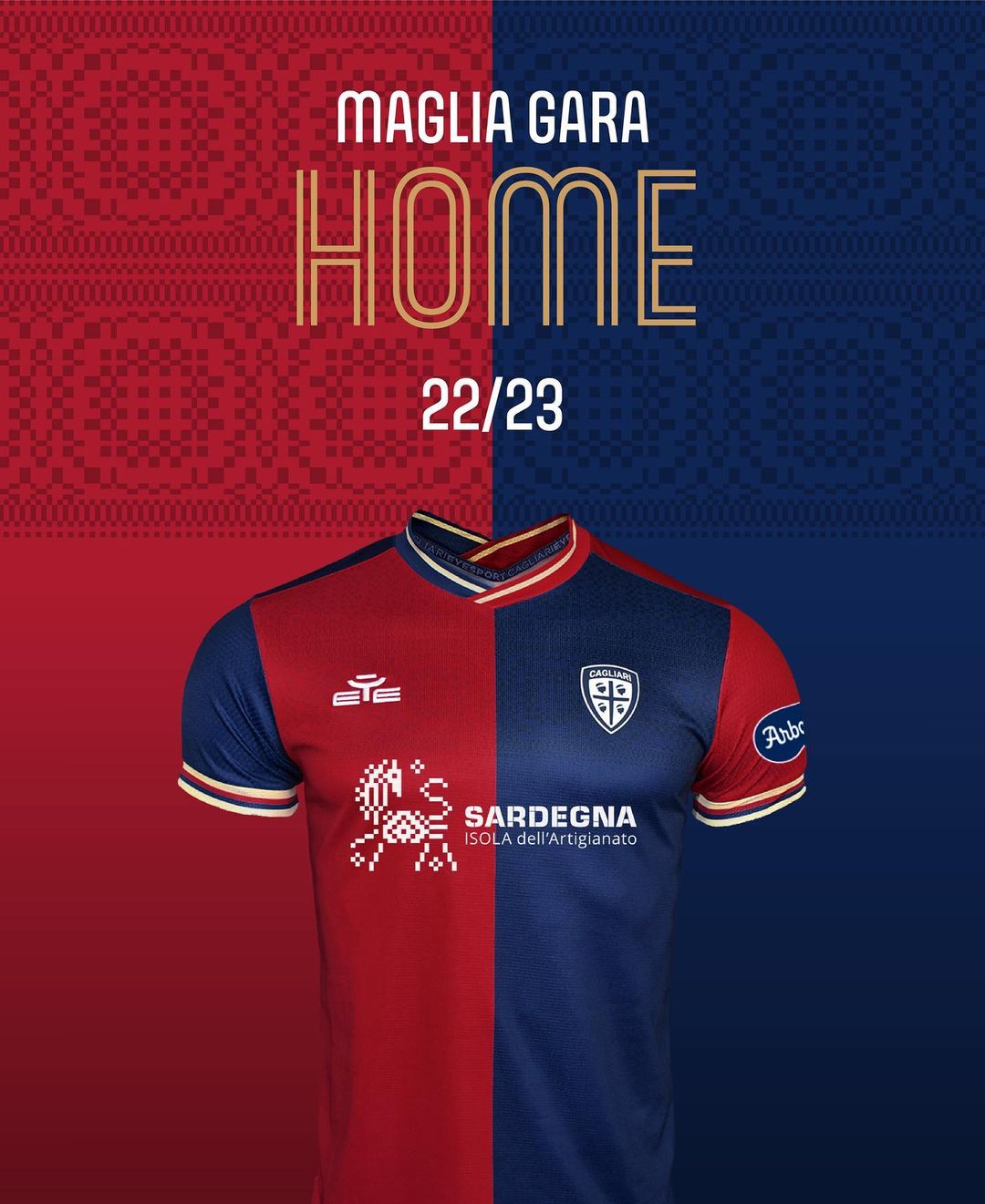 Cagliari thuisshirt 2022-2023