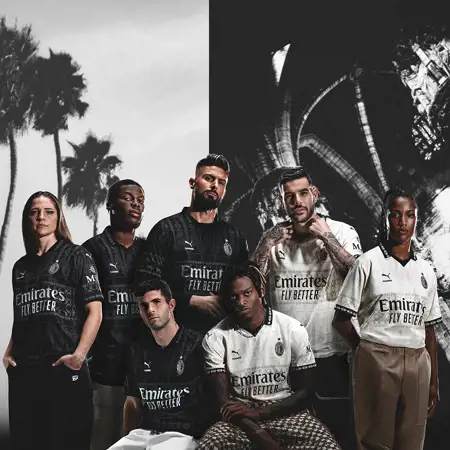 Dit is het AC Milan 4e voetbalshirt 2024 van PLEASURES en Puma