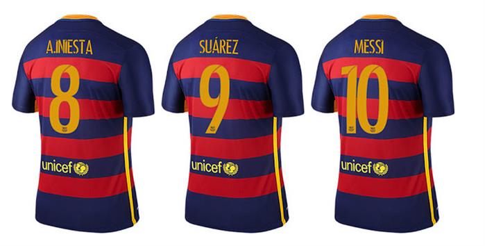 Officiële Bedrukking Barcelona Voetbalshirt 2015-2016 - Voetbalshirts.Com