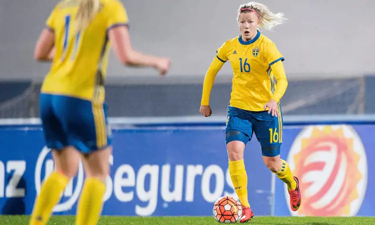 Voetbalshirts vrouwenelftal Zweden 2017-2018