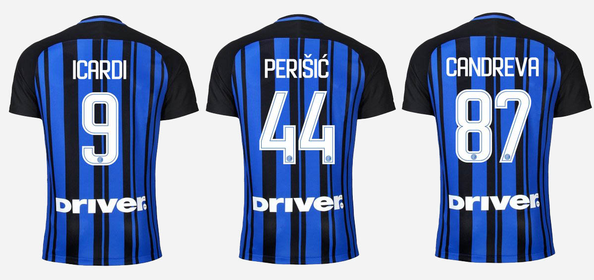 Officiële bedrukking Inter Milan voetbalshirt 2017-2018