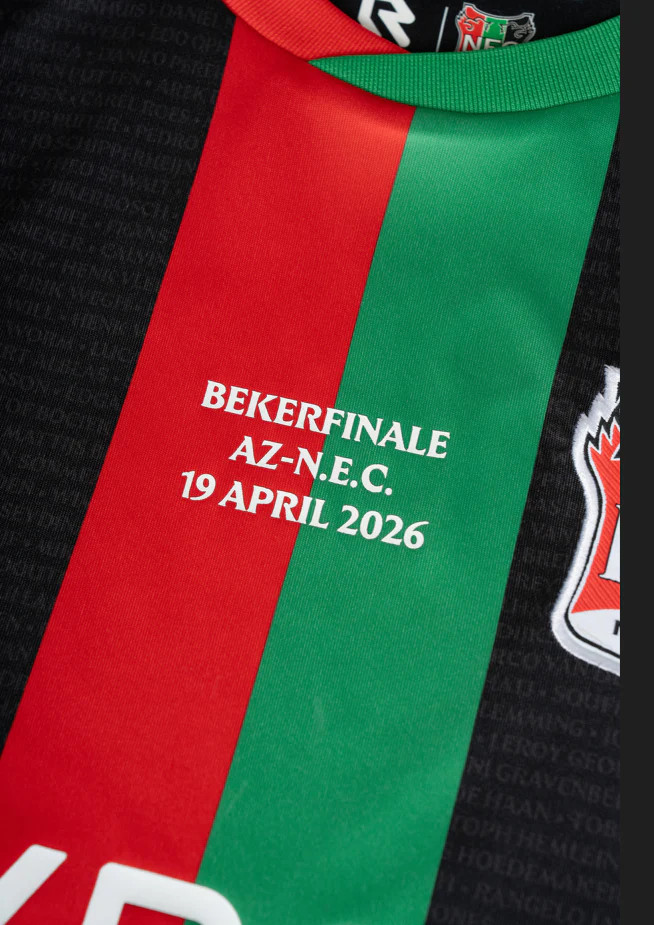 Dit is het N.E.C. Nijmegen bekerfinale voetbalshirt 2025-2026
