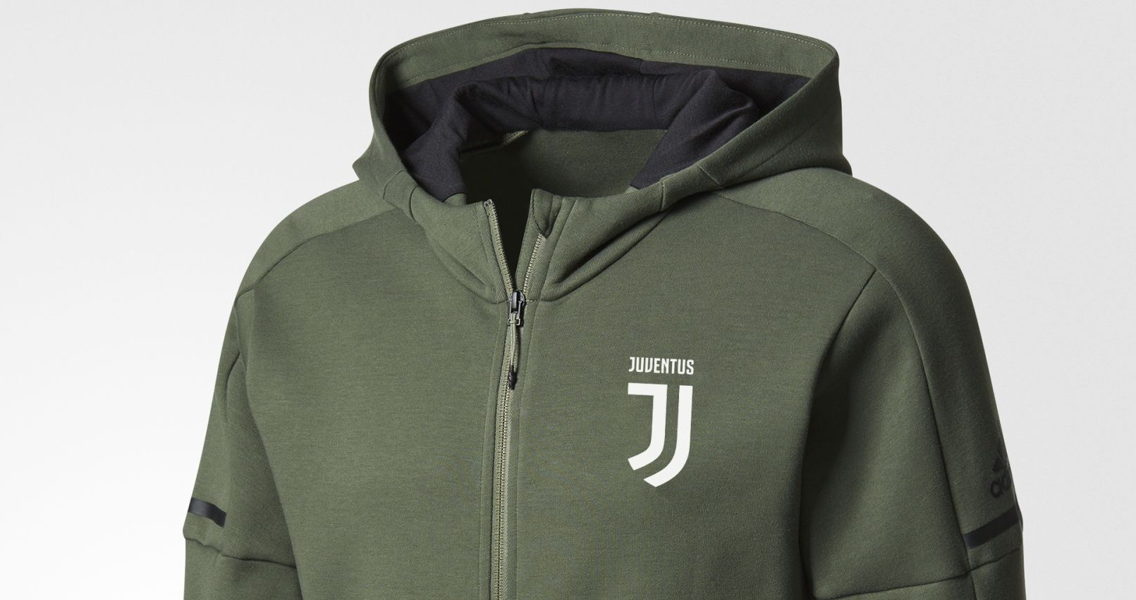 Groen Juventus anthem trainingsjack met capuchon 2017-2018
