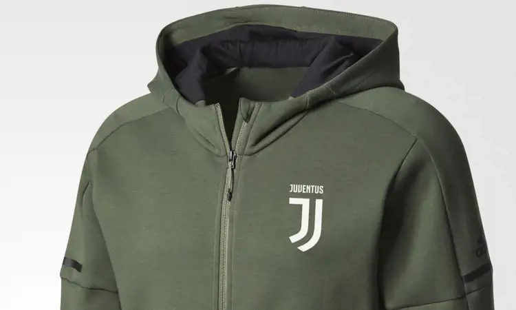Groen Juventus anthem trainingsjack met capuchon 2017-2018