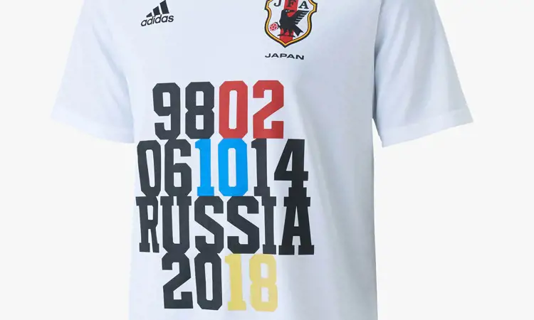Japanse voetbalbond en adidas lanceren Japan WK kwalificatie 2018 t-shirts