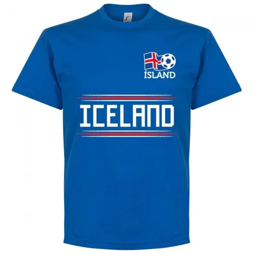 Ijsland team t-shirt - Blauw