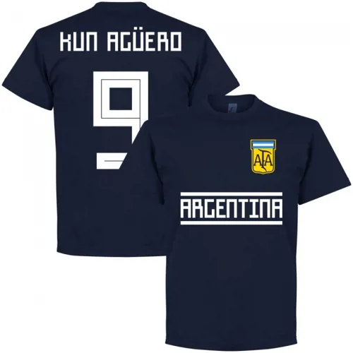 Argentinië Kun Aguero Team T-Shirt - Navy