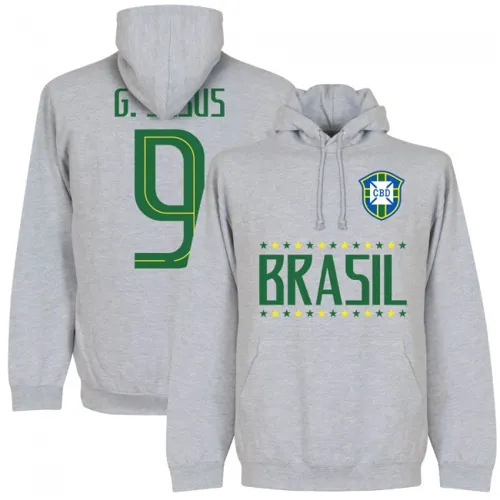 Brazilië hooded sweater G. Jesus - Grijs