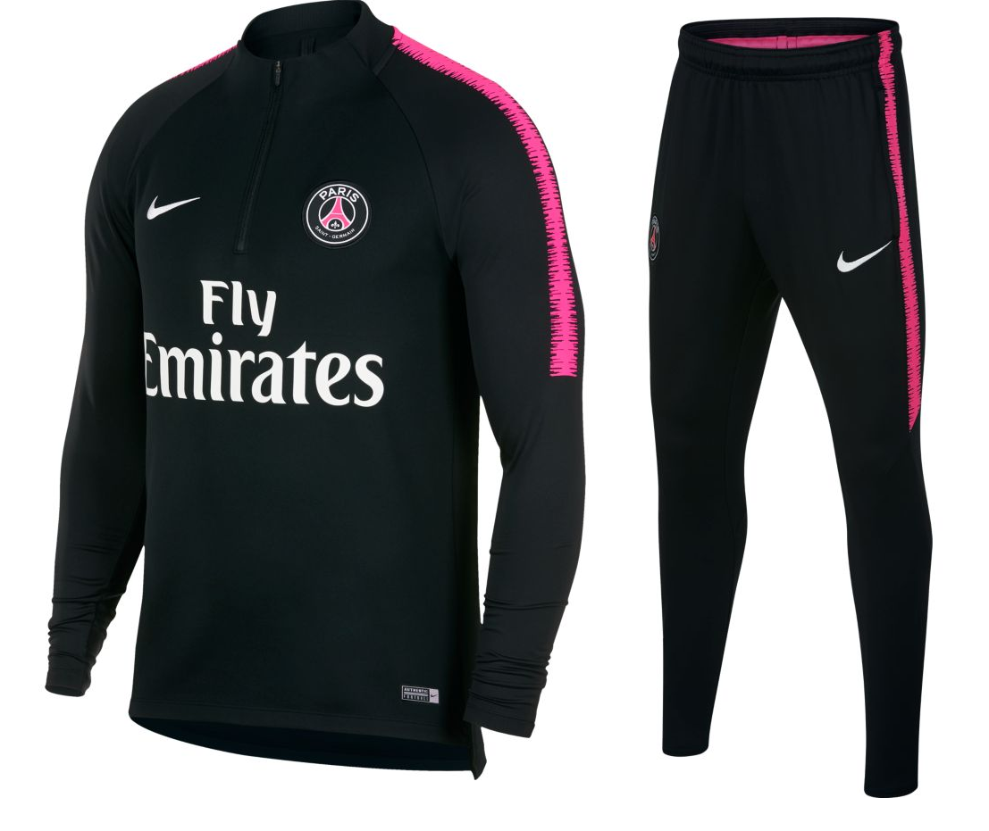 milieu Kwik Vlieger Paris Saint Germain draagt zwart/roze trainingspak van Nike -  Voetbalshirts.com