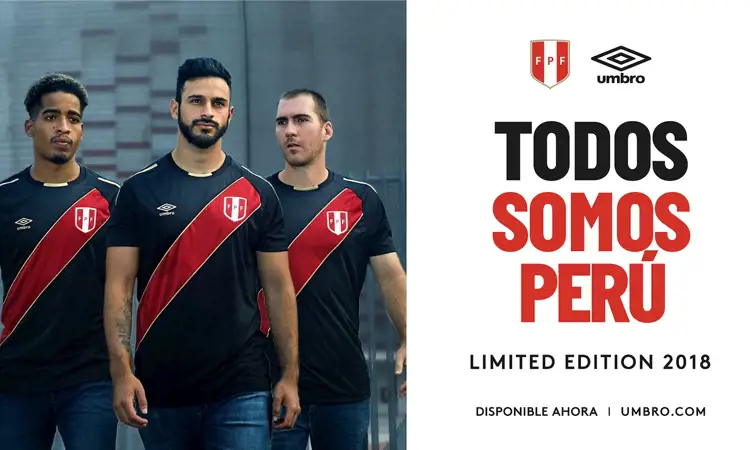 Umbro lanceert 3e voetbalshirt voor Peru voor WK 2018