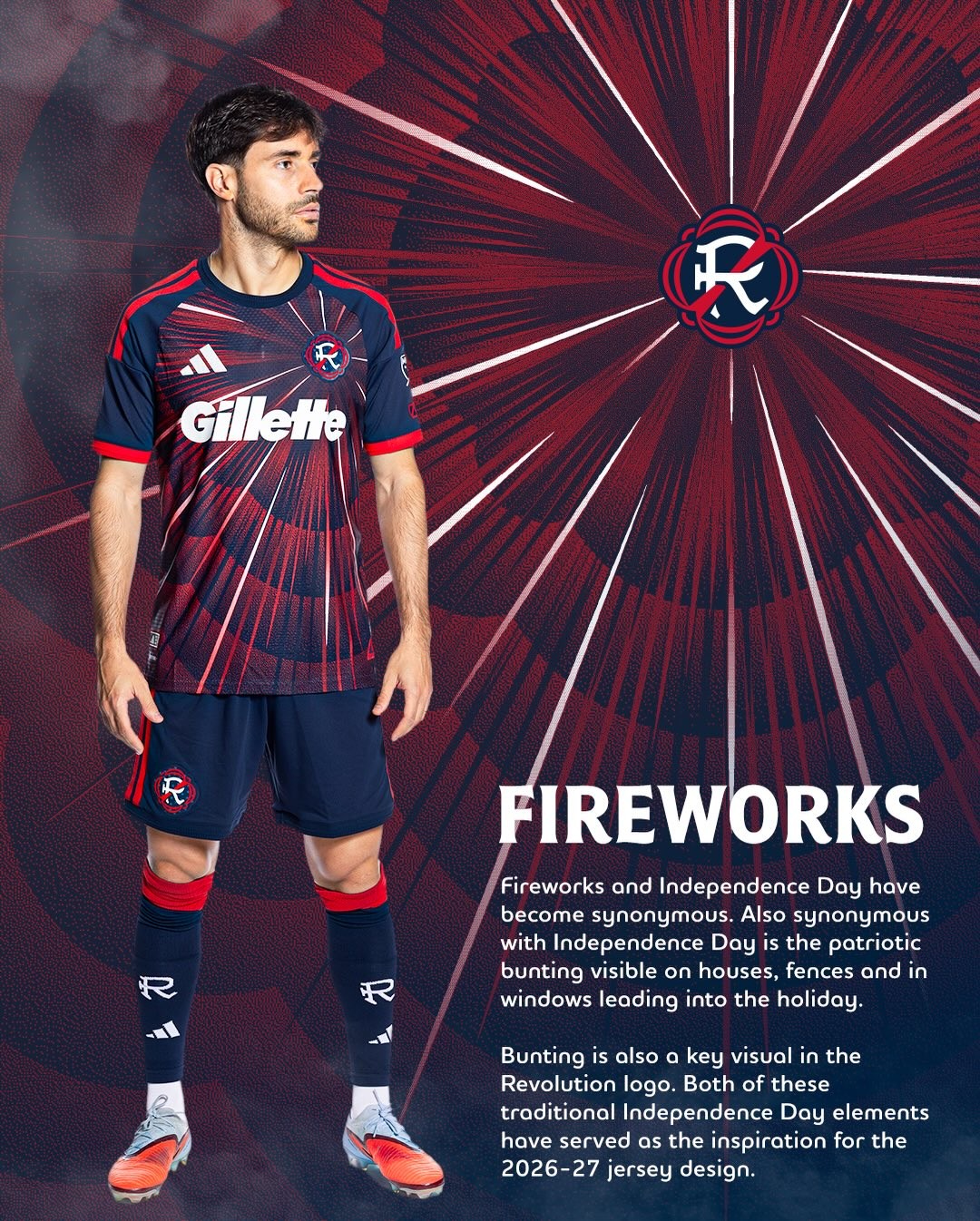 New England Revolution uitshirt 2026-2027 in teken Independence Day