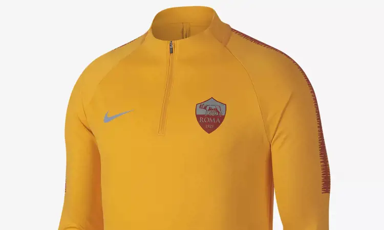 AS Roma draagt oker geel trainingspak in Champions League 2018-2019