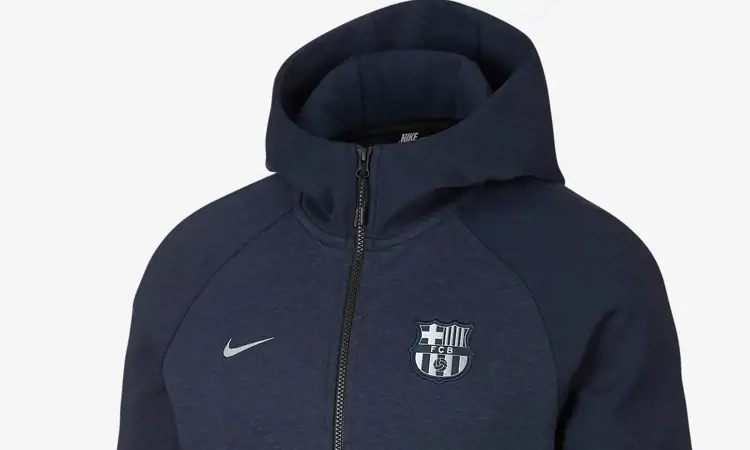 Het donker blauwe Barcelona Nike tech fleece pak 2018-2019