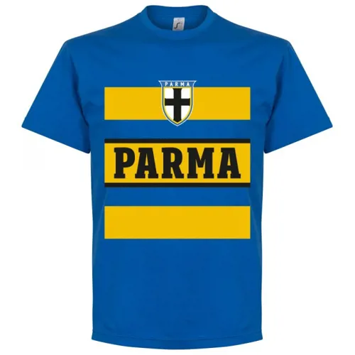 Parma retro stripe t-shirt - Blauw/Geel