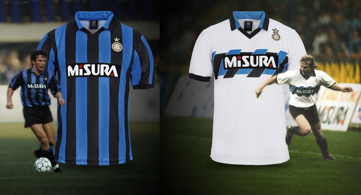 Inter Milan lanceert twee stijlvolle retro voetbalshirts van 1990-1991