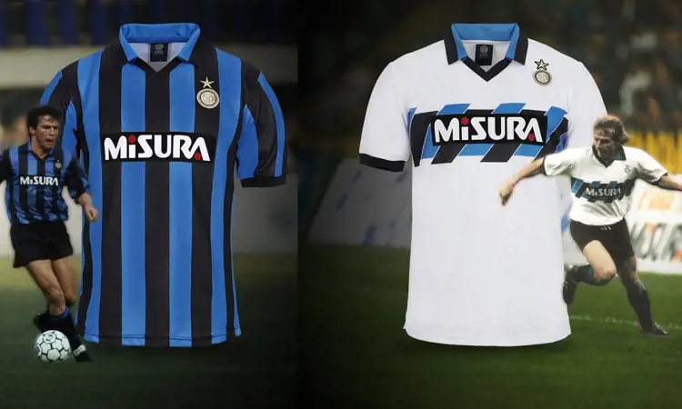 Inter Milan lanceert twee stijlvolle retro voetbalshirts van 1990-1991