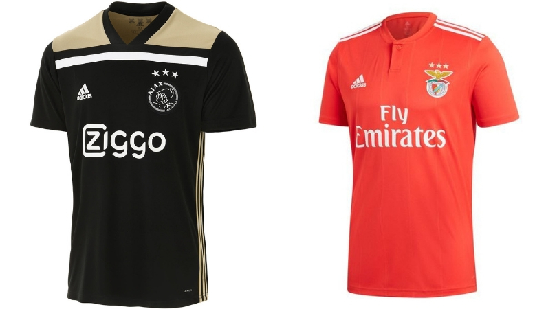 Ajax speelt in uitshirt tegen Benfica in Johan Cruyff Arena