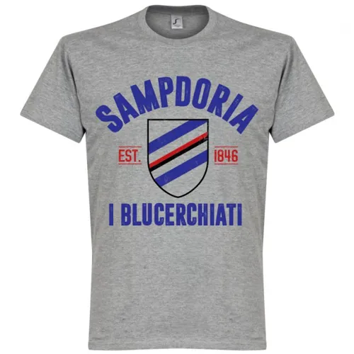 Sampdoria fan t-shirt EST 1846 - Grijs