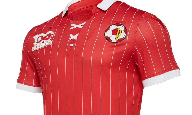 Het Piacenza voetbalshirt ter ere van het 100 jarig bestaan