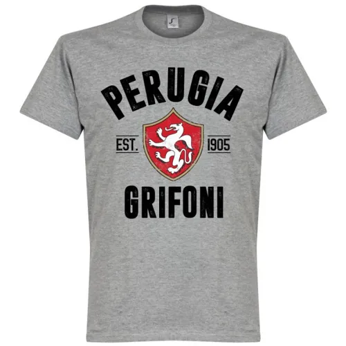 Perugia T-Shirt Established 1905 - Grijs