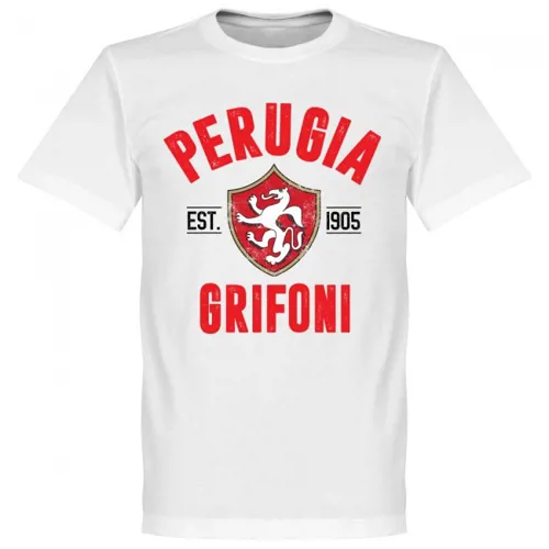 Perugia T-Shirt Established 1905 - Wit