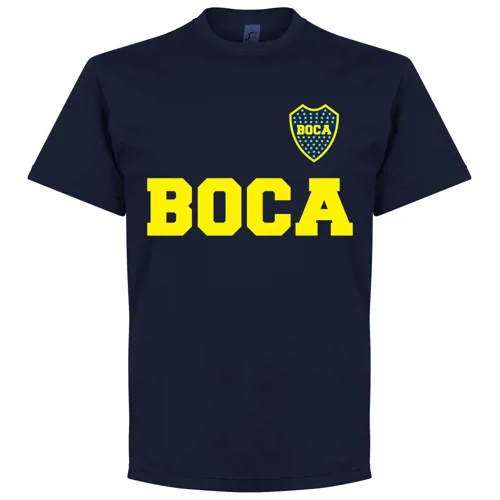 Goedkoop Boca Juniors Text T-Shirt - Navy