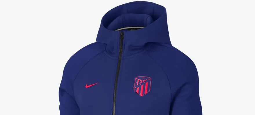 Het blauw roze Atletico Madrid Nike tech fleece pak voor 2019