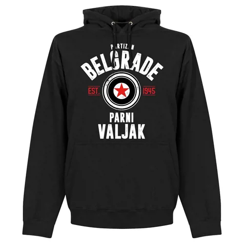 Partizan Belgrado hoodie EST 1945 - Zwart