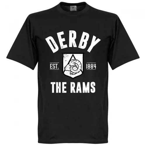 Derby County T-Shirt EST 1884 - Zwart 