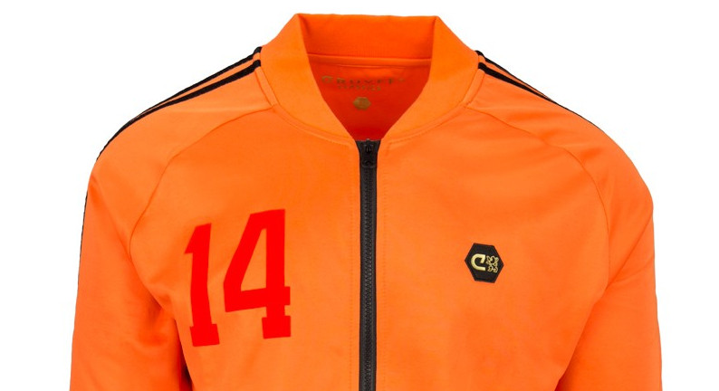 Het Nederlands Elftal trainingsjack van het trainingspak van 1974