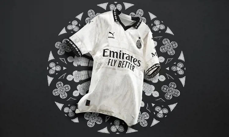 Dit is het AC Milan 4e voetbalshirt 2024 van PLEASURES en Puma