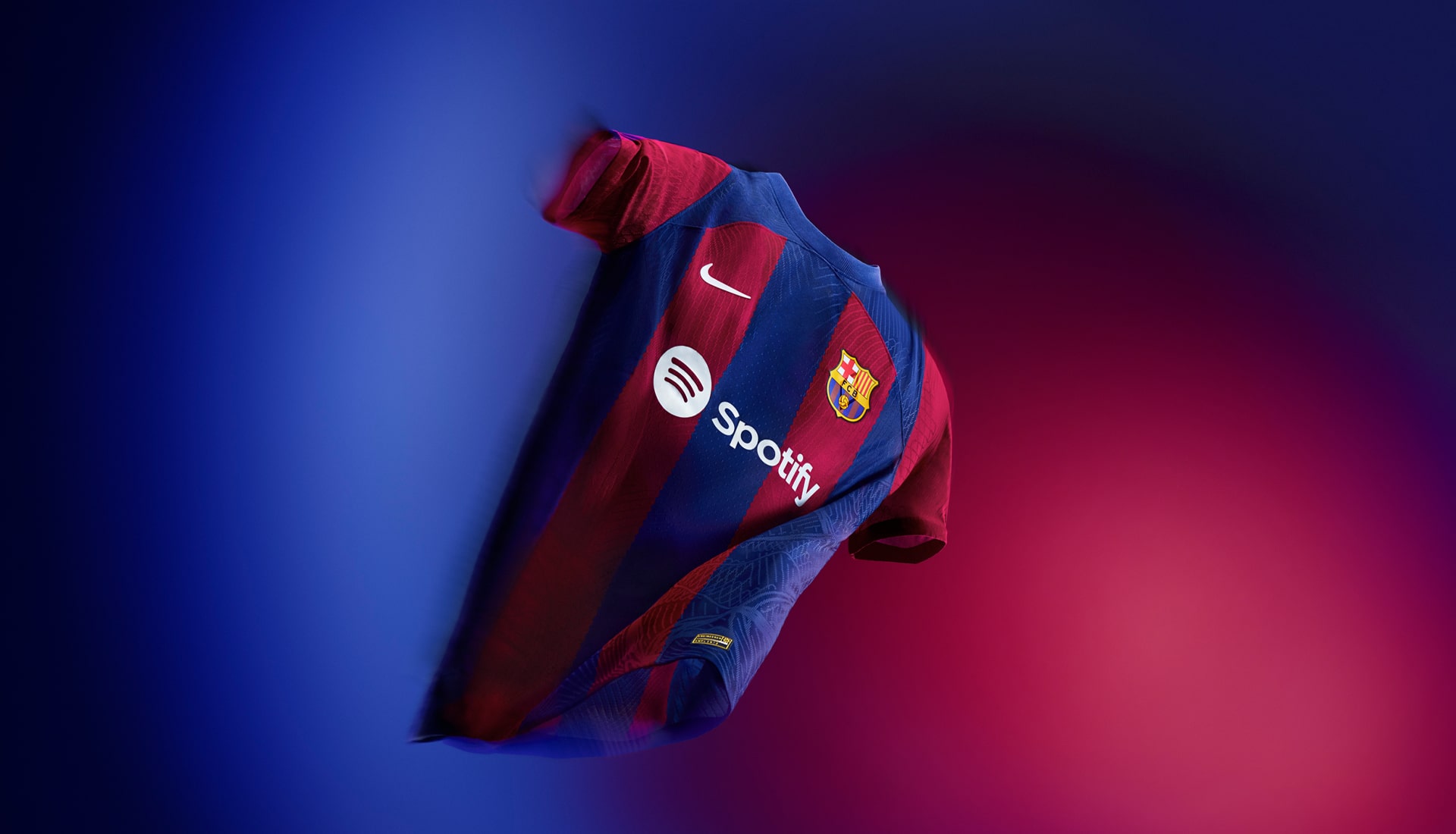 Logo Rolling Stones op FC Barcelona voetbalshirt tijdens El Clasico