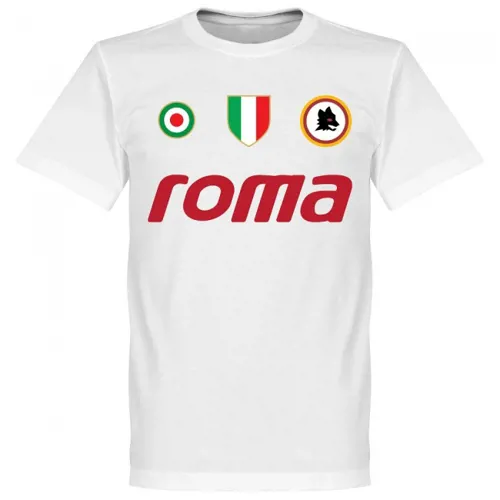 AS Roma retro team t-shirt jaren '80 - Wit