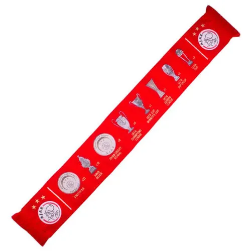 Ajax sjaal met bekers  - Rood/wit
