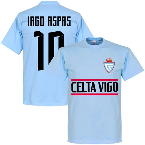 Celta De Vigo Iago Aspas team t-shirt - Lichtblauw