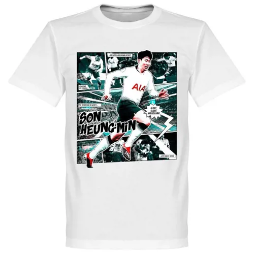 Tottenham Hotspur Son Heung Min Stripboek T-Shirt - Wit