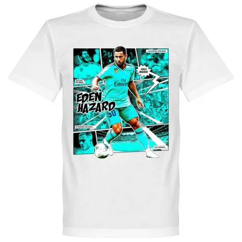 Real Madrid Hazard Comic T-Shirt - Wit