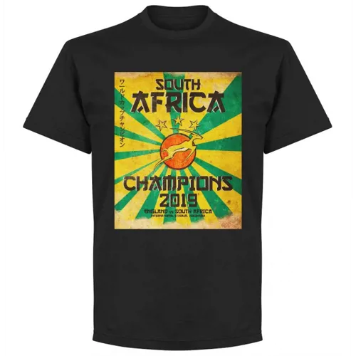 Zuid Afrika WK 2019 Winners Rugby T-Shirt - Zwart