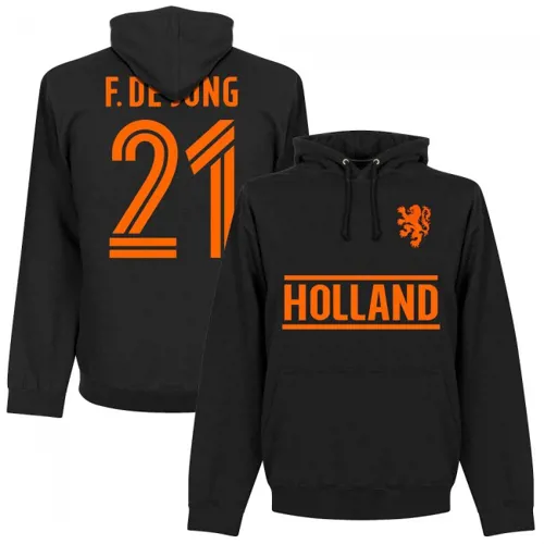 Nederlands Elftal hoodie Frenkie de Jong - Zwart 