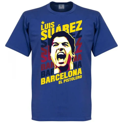 Suarez FC Barcelona Portrait T-Shirt - Blauw