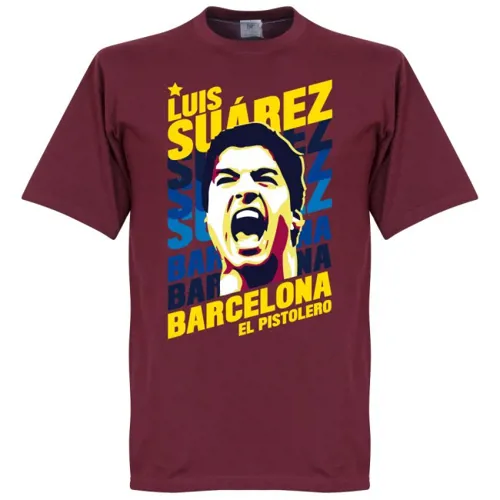 Suarez FC Barcelona Portrait T-Shirt - Rood
