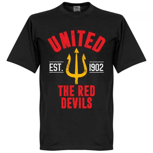 Manchester United T-Shirt EST 1902 - Zwart 