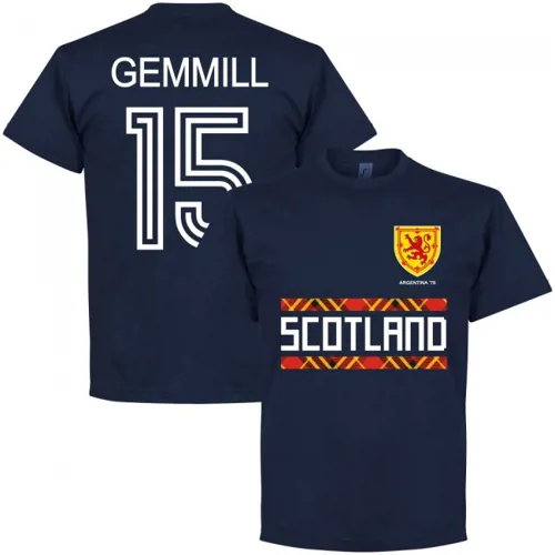 Schotland Team T-Shirt Gemmill - Marine Blauw