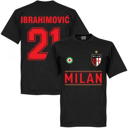 AC Milan Zlatan Ibrahimovic team t-shirt - Zwart