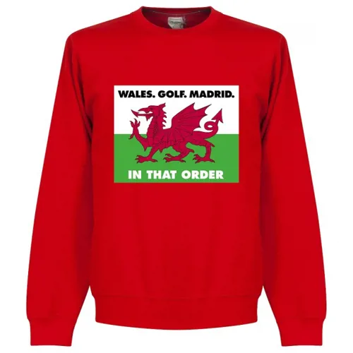Wales , Golf, Madrid In That Order Trui - Rood